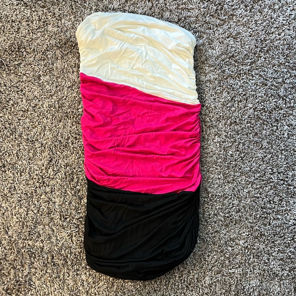 Moonstar Stretchy Slouched  Striped Color Tube Top Dress